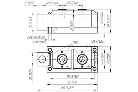 サイリスタダイオードモジュールの寸法 MD/T5-800-18-D