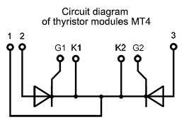 サイリスタモジュール接続図 MT4-250-44-A2