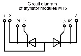 サイリスタモジュール接続図 MT5-160-36-C1 サイリスタモジュール接続図 MT5-160-36-C1