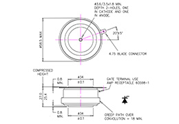 Distributed Gate Thyristor R0929LS08E (R219SH08) Dimensions