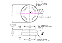 Distributed Gate Thyristor R1446NS12E (R400SH12) Dimensions