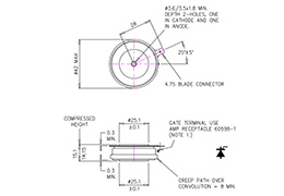 Distributed Gate Thyristor R0633YS12F (R216SH12) Dimensions